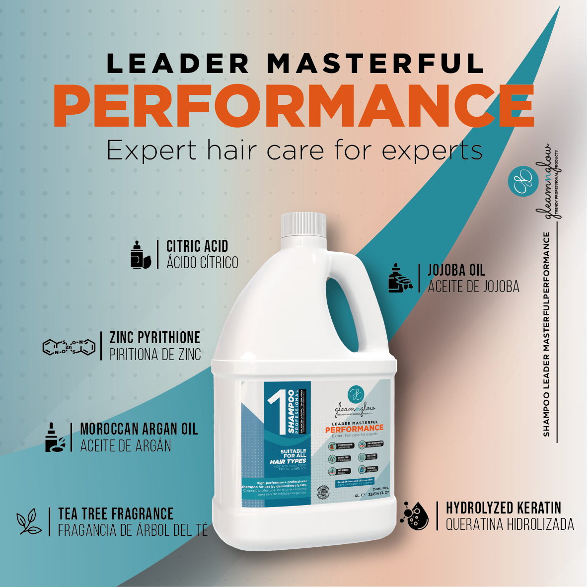 Shampoo Leader Masterful Performance 4L by Gleamnglow