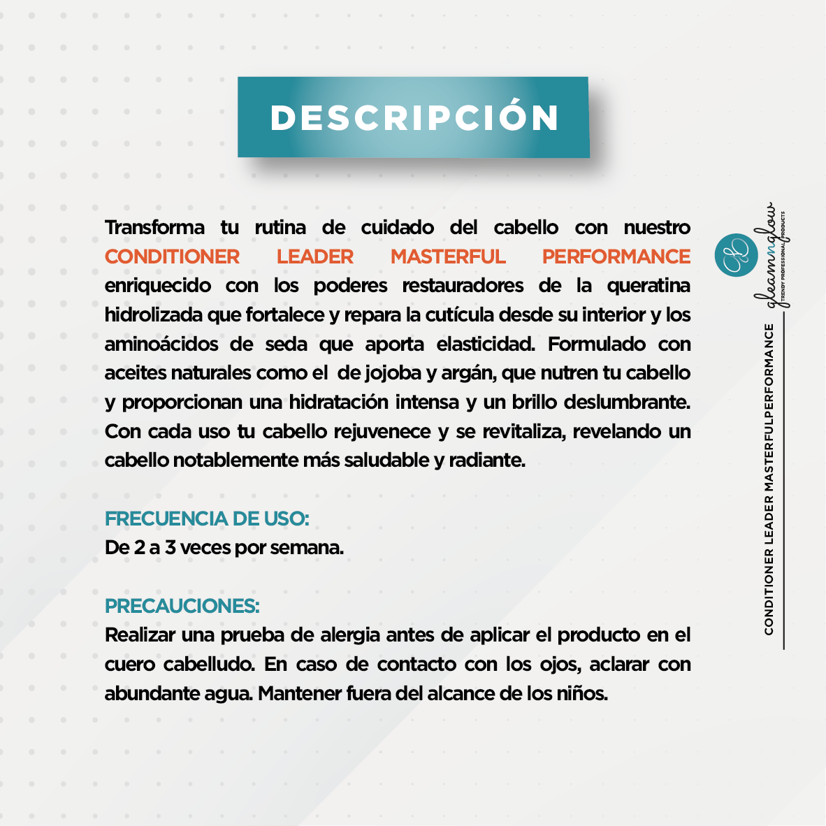 Acondicionador Leader Masterful Performance 4L de Gleamnglow