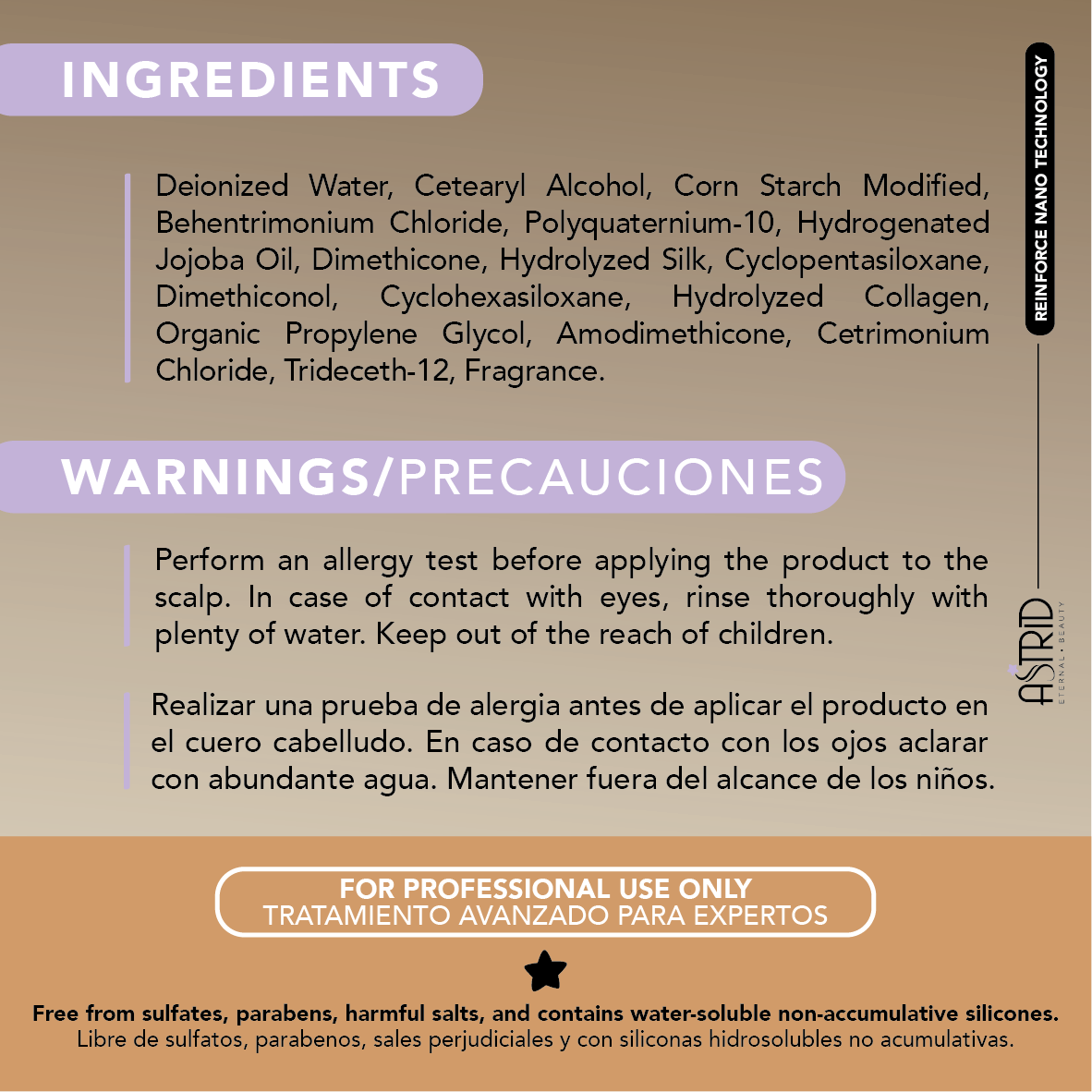 Mascarilla de mantenimiento Reinforce Nanoplasty 250g de Astrid