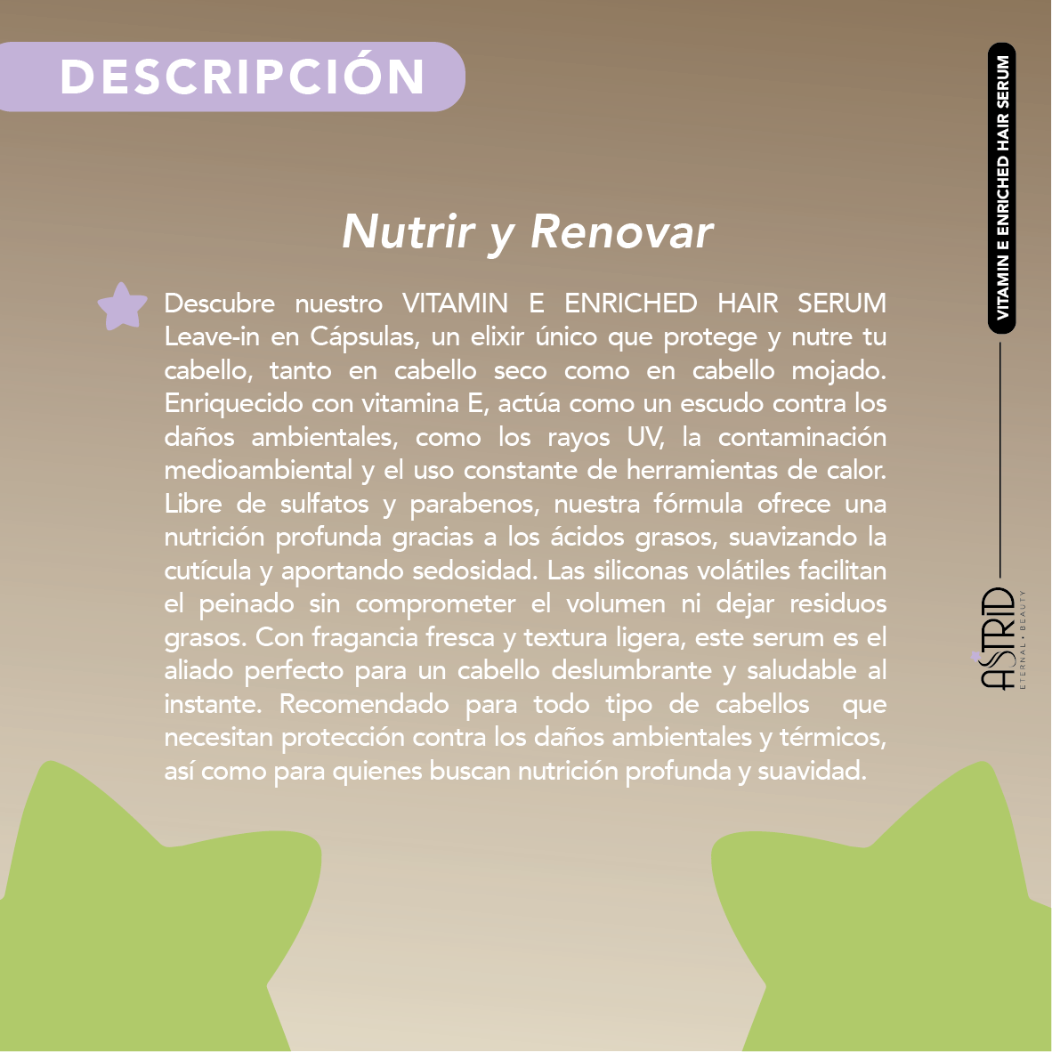 Sérum capilar enriquecido con vitamina E, 40 cápsulas, por Astrid