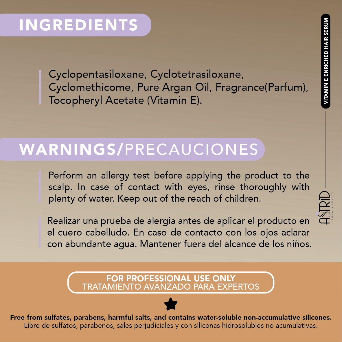 Sérum capilar enriquecido con vitamina E, 40 cápsulas, por Astrid