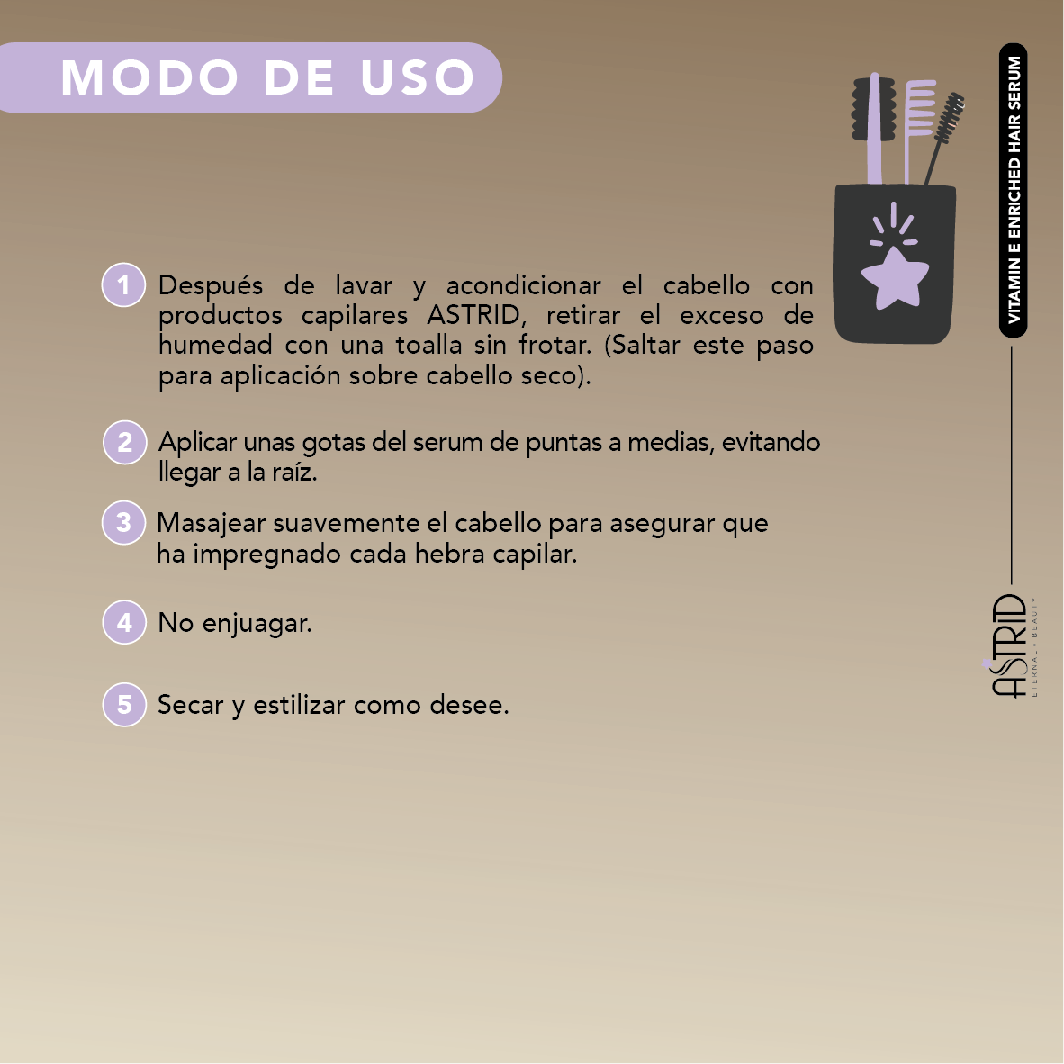 Sérum capilar enriquecido con vitamina E, 40 cápsulas, por Astrid