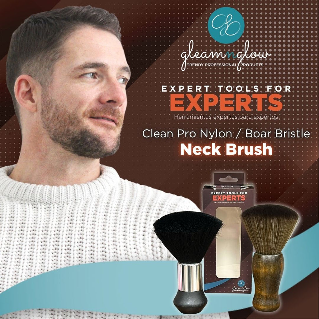Cepillo para cuello de cerdas de jabalí Clean Pro de Gleamnglow