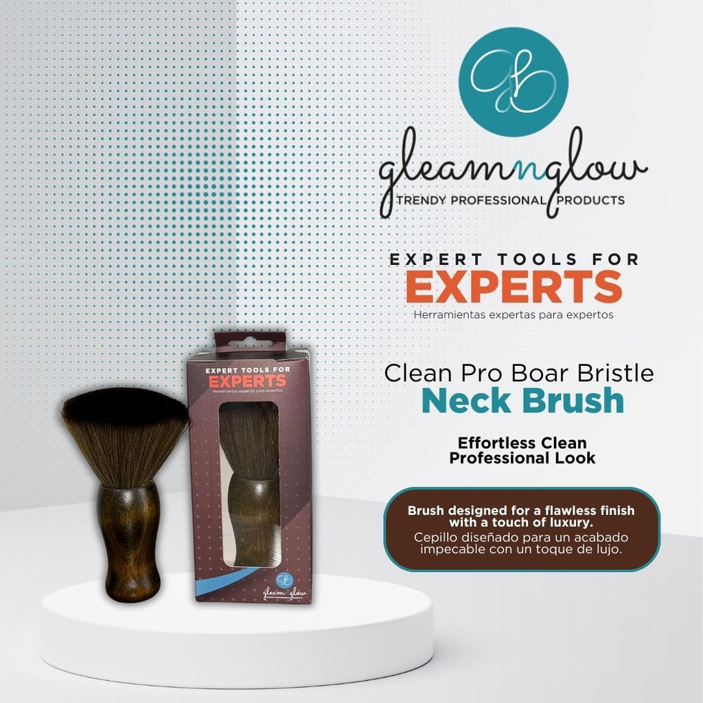 Cepillo para cuello de cerdas de jabalí Clean Pro de Gleamnglow