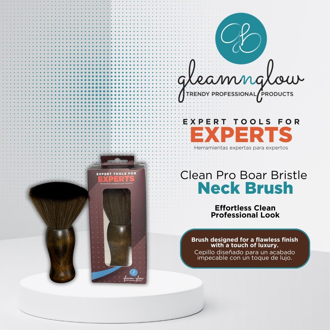 Cepillo para cuello de cerdas de jabalí Clean Pro de Gleamnglow