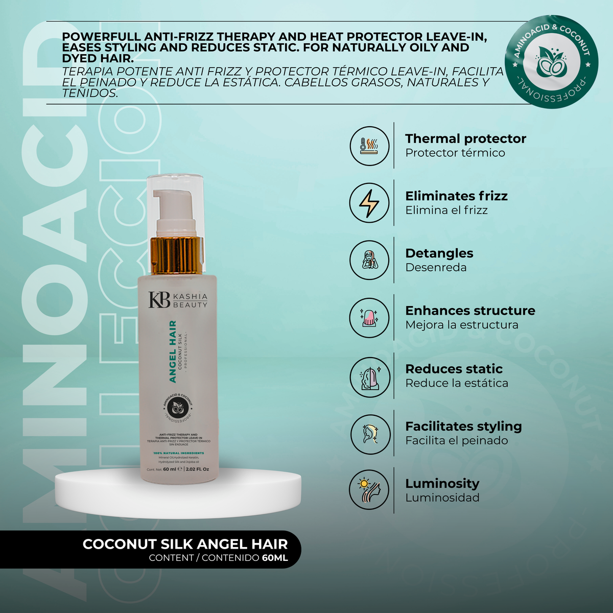 Coconut Silk Angel Hair 60ml de Kashia Beauty