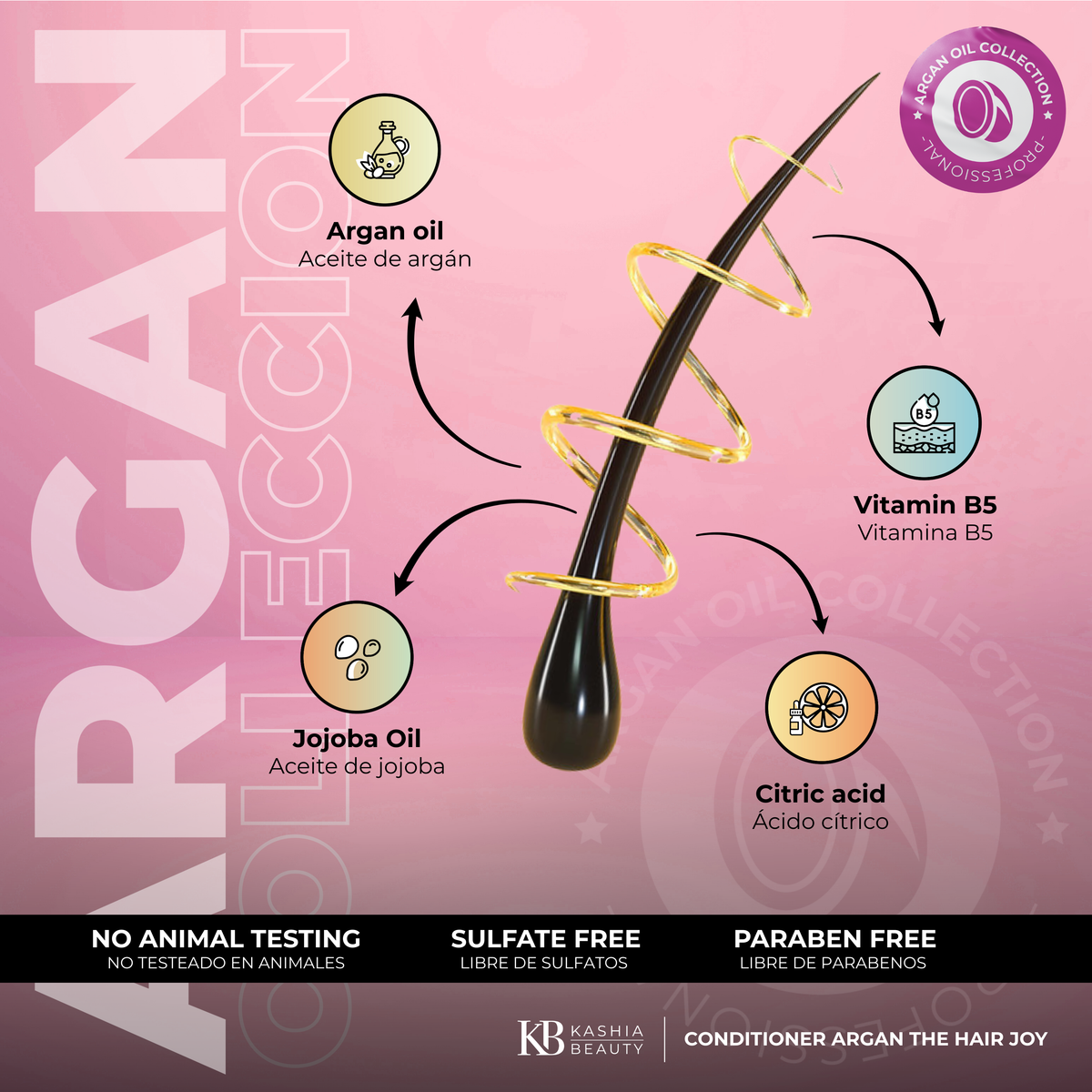 Champú y Acondicionador de Argán The Hair Joy Argan 500ml de Kashia Beauty