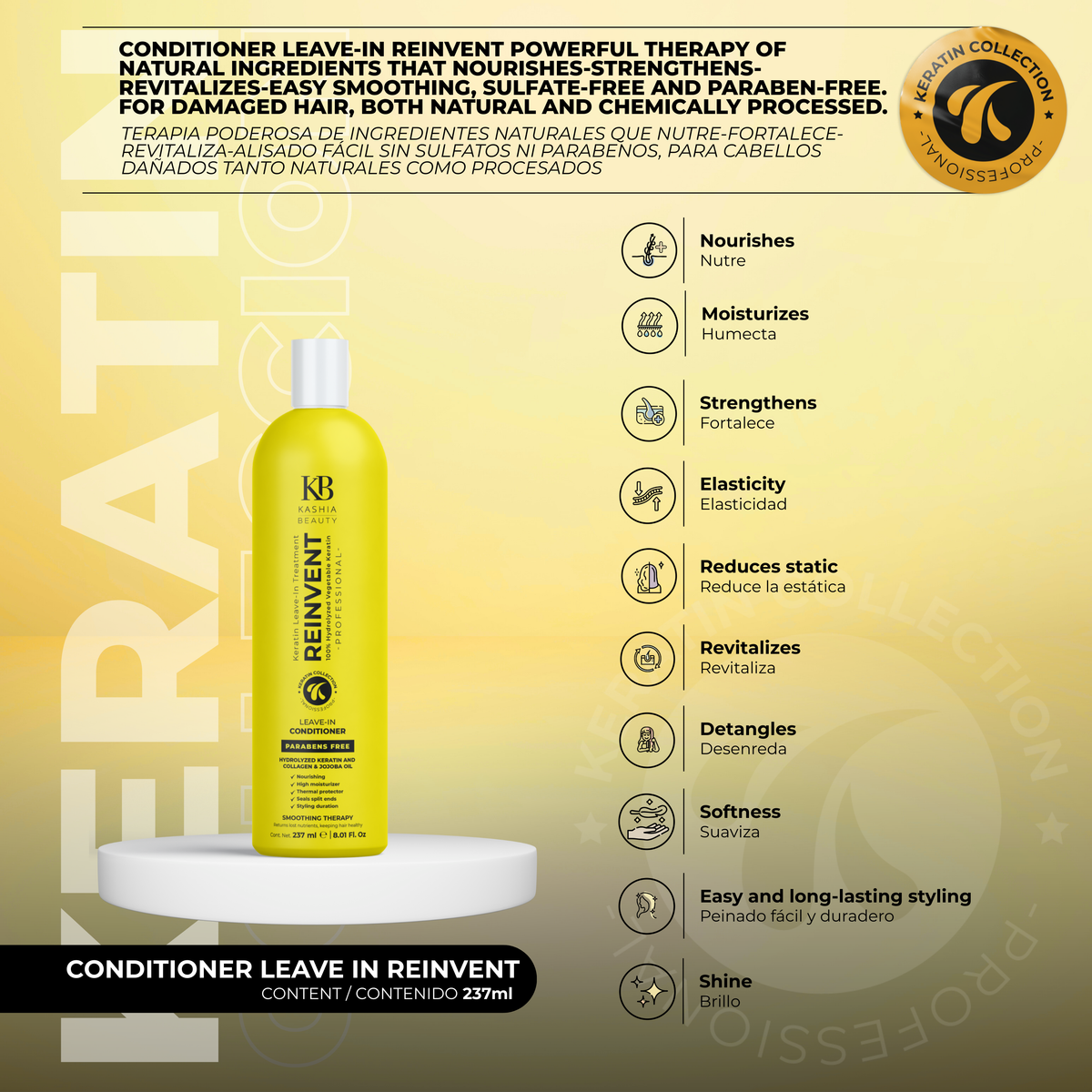 Acondicionador sin enjuague Reinvent 237ml de Kashia Beauty