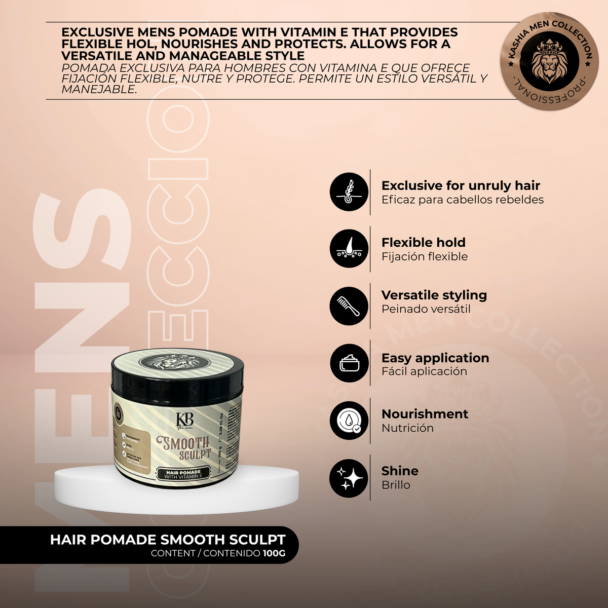 Pomada para el cabello Smooth Sculpt 100g de Kashia Beauty