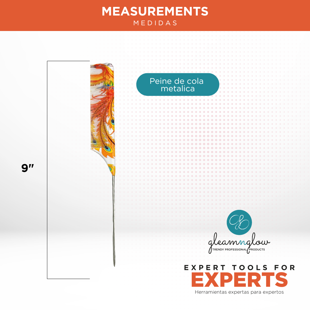 Peine de peluquería profesional de policarbonato para estilismo de Gleamnglow
