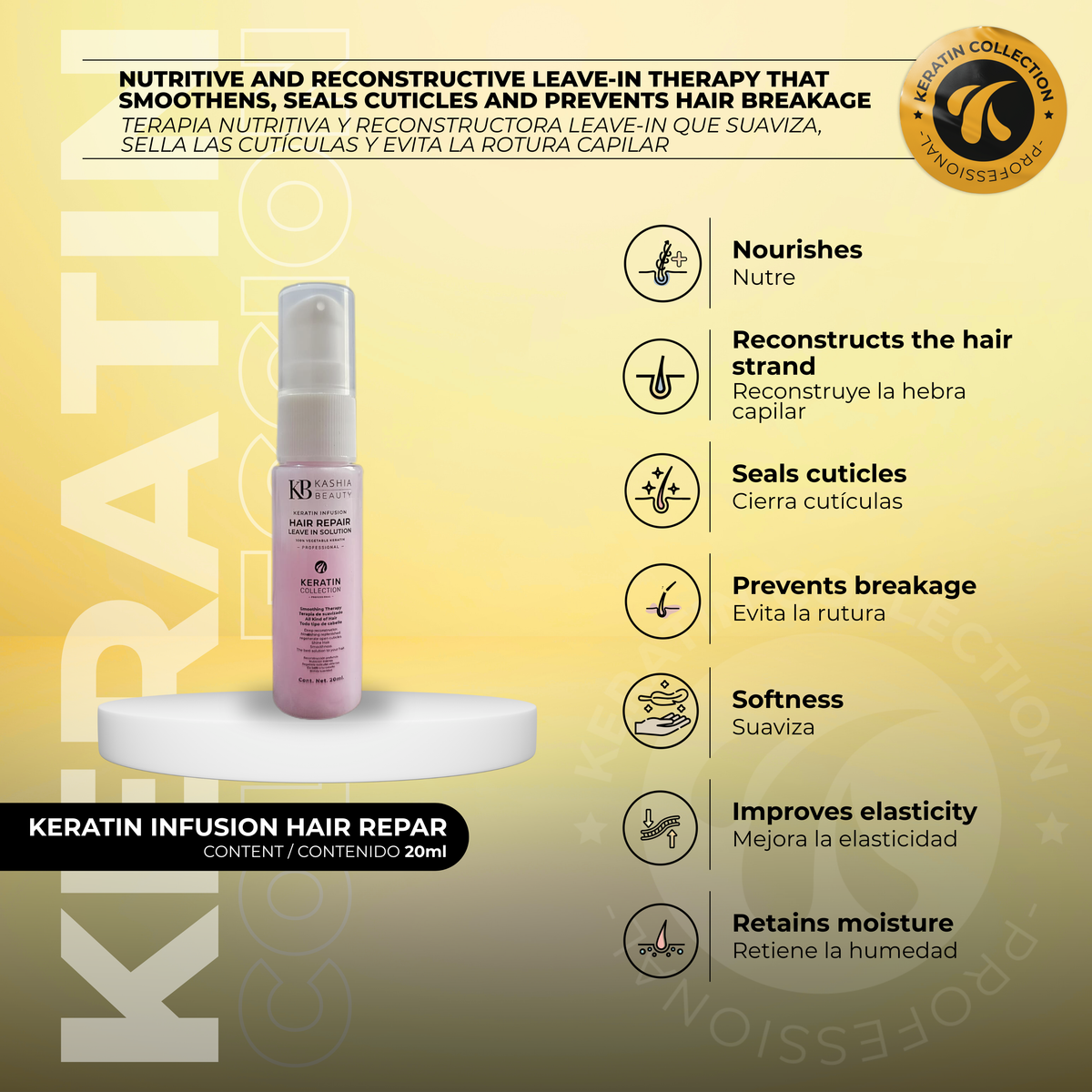 Kit de Viaje de Tratamiento de Keratina de Kashia Beauty