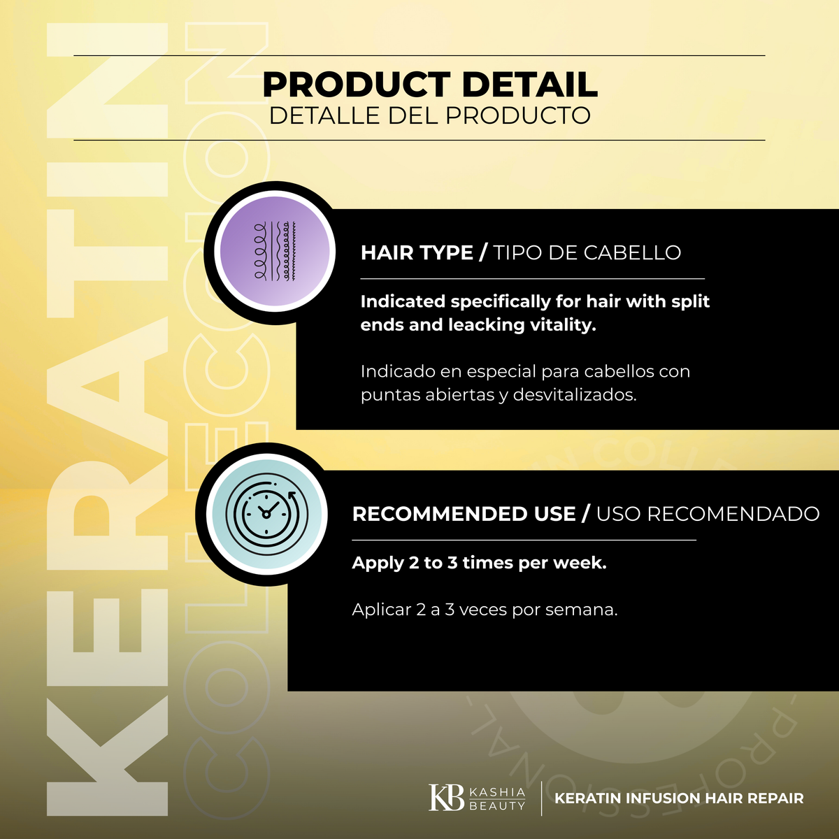 Tratamiento reparador capilar con infusión de queratina 237 ml de Kashia Beauty