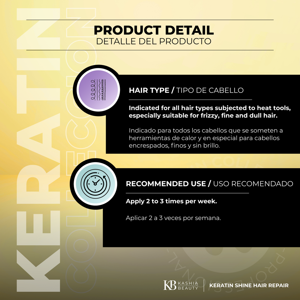 Keratin Shine Reparador Capilar LOVELY SILK 60ml de Kashia Beauty
