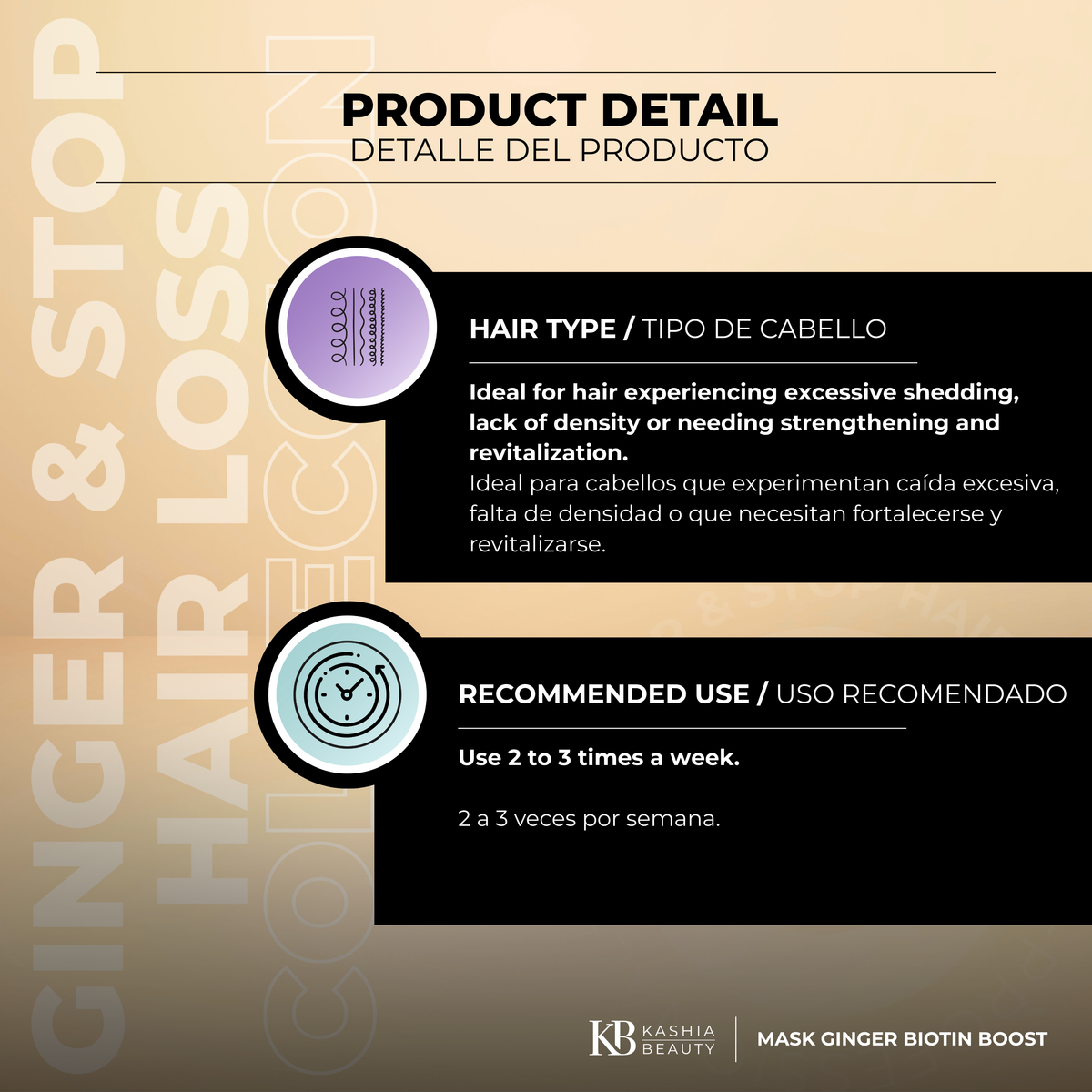 Mascarilla de Jengibre y Biotina Boost 500g de Kashia Beauty
