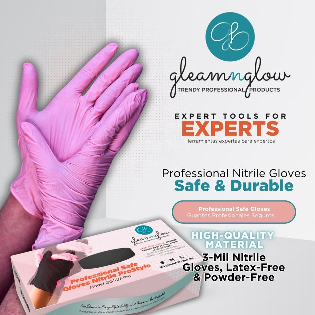Nitrile Gloves Professional Safe & Durable by Gleamnglow