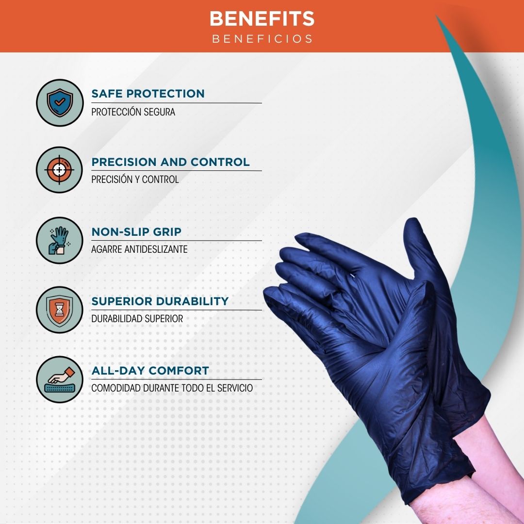 Nitrile Gloves Professional Safe & Durable by Gleamnglow